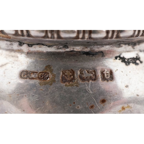 3645 - Edwardian and later silver comprising two bonbon dishes, an open sugar bowl and a napkin ring, vario... 