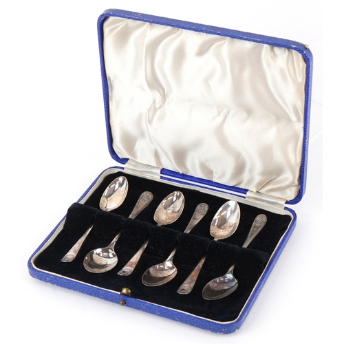 3650 - Cooper Brothers & Sons Ltd., a set of six silver teaspoons with shell design terminals, Sheffield 19... 