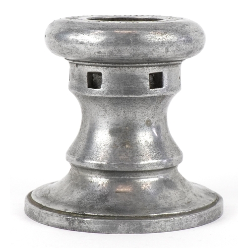 1601 - A vintage aluminium advertising candlestick for C. Morrison Compo. Co. Ltd., Capstan Brand, 8.5cm hi... 
