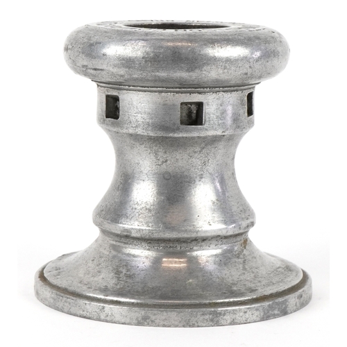 1601 - A vintage aluminium advertising candlestick for C. Morrison Compo. Co. Ltd., Capstan Brand, 8.5cm hi... 