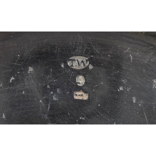 3684 - A George II silver nutmeg grater, possibly Thomas Willmore, 5cm wide, 36.7g.