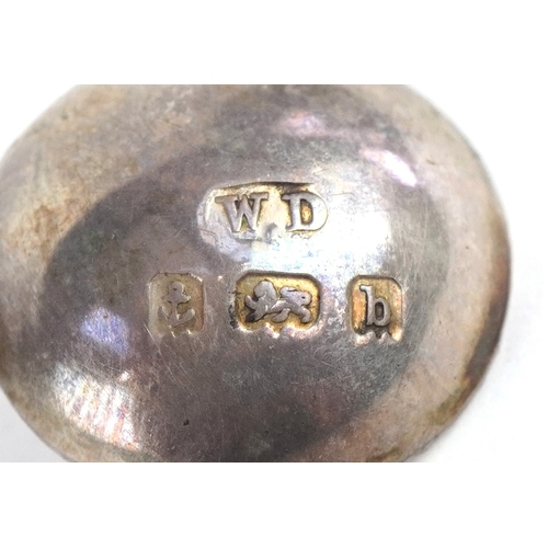 3725 - William Devenport, a pair of Edwardian open salts with spoons housed in a fitted case, Birmingham 19... 