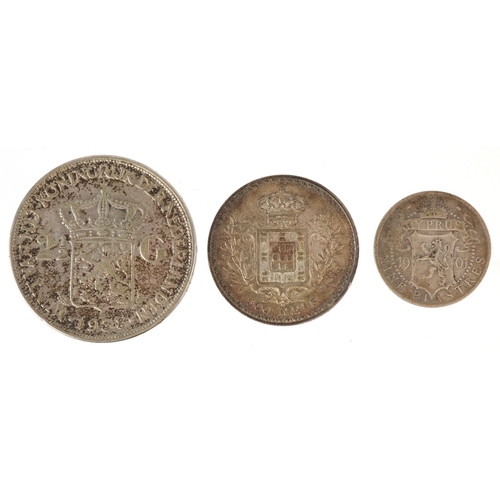1130 - An 1891 Portuguese silver five hundred reis coin, a Cyprus Queen Victoria 1901 silver nine piastres ... 