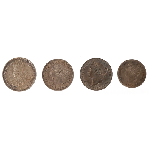 1124 - Seven Commonwealth 19th century and later silver coins comprising two Australian silver shillings da... 