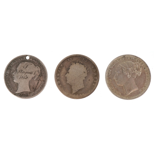 1119 - Six 19th century British silver shillings comprising George III 1816, George IV 1826, William IV 183... 