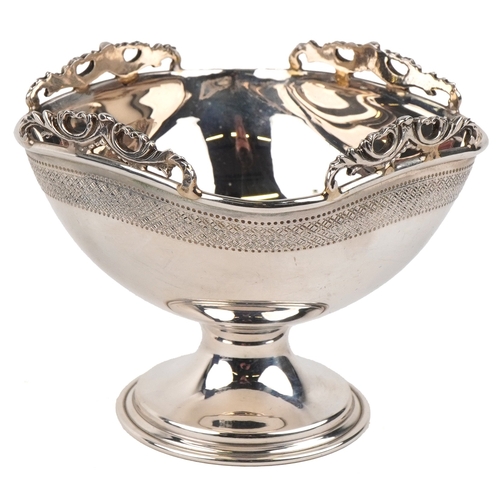3719 - A Kappa Gallery Greek silver footed sweetmeat dish with pierced decoration, 8.5cm high, 108.8g, with... 