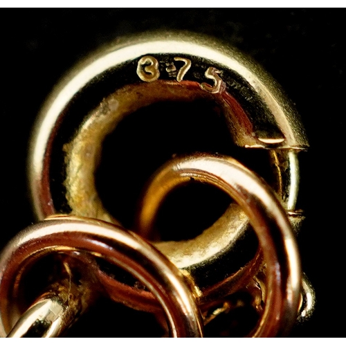 3086 - A 9ct gold cultured pearl pendant on a 9ct gold necklace together with matching earrings, 1.6cm high... 