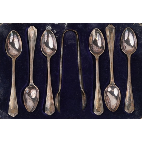 3754 - A collection of plated cutlery sets including teaspoons, sugar tongs and a knife and fork set togeth... 