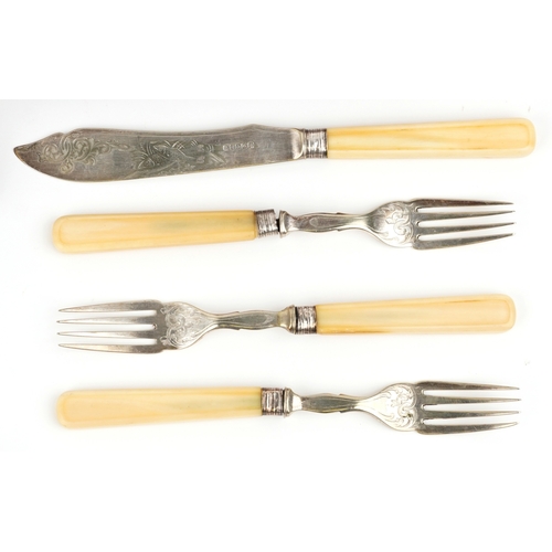 3754 - A collection of plated cutlery sets including teaspoons, sugar tongs and a knife and fork set togeth... 