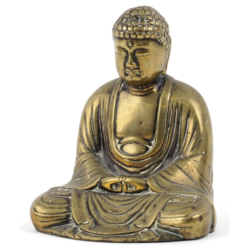 1847 - A Chinese gilt bronze figure of Buddha in the lotus position, 12cm high.