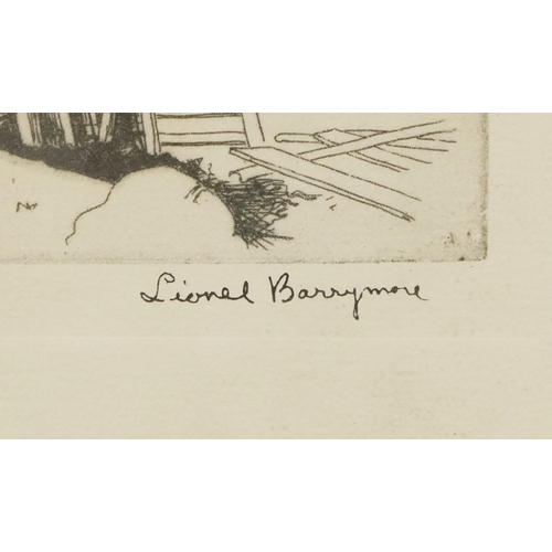 2387 - Lionel Barrymore - Point Magu, 20th century British school etching reproduced in talio-crome, signed... 