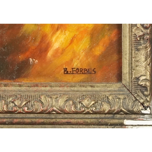 2403 - B. Forbes - Portrait of two young girls, 20th century British school oil on board, framed, 28cm x 22... 