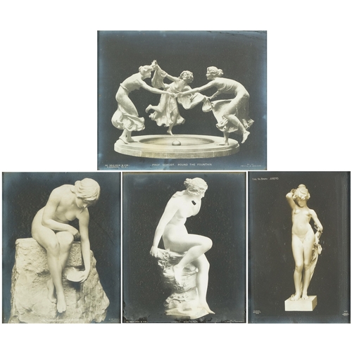 2319 - A pair of M. McLove & Co. black and white photographic prints of famous sculptures including Herzig ... 