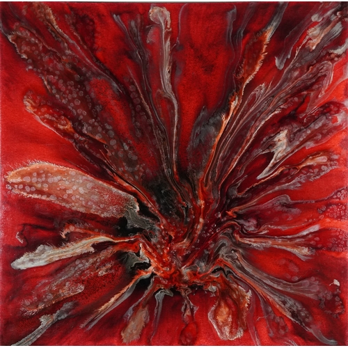 2239 - Lee Tyler - Liquid, Modern British school mixed media on box framed canvas, 99cm x 99cm.