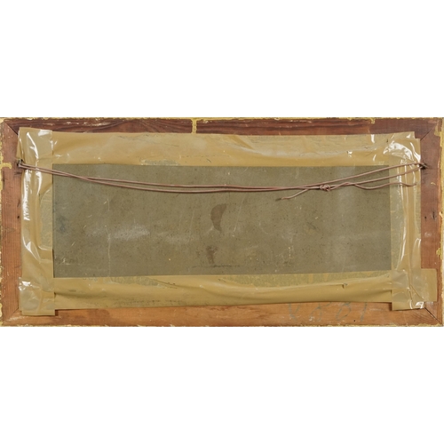 2240 - Two rural landscapes including a winter scene, oils on board, one signed F Wallace, one glazed, each... 