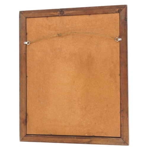 1311 - A 20th century Art Nouveau style La Roche Parfum advertising mirror, framed, overall 60cm x 50cm.