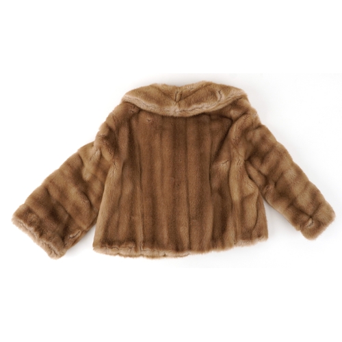 1037 - A Tissavel ladies faux fur jacket, pit to pit 52cm, 50cm in length.