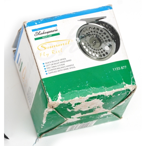 1375 - Vintage and later salmon fly fishing rods, reels and accessories including a tin of flies, Okuma 10/... 