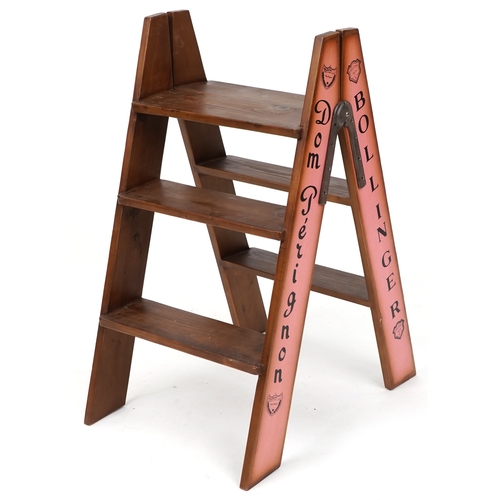 2130 - A modern Bollinger style three rung folding ladder, 68cm high.