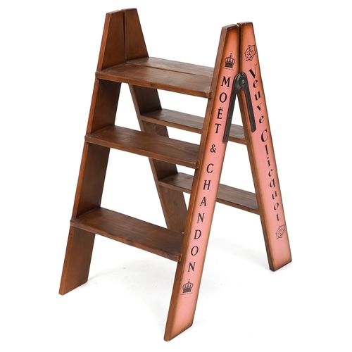 2130 - A modern Bollinger style three rung folding ladder, 68cm high.