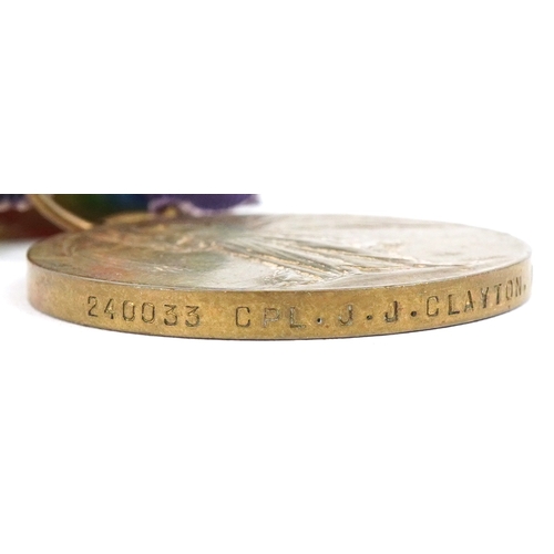 2657 - A British military World War I medal group including Territorial medal awarded to 240033 CPL.J.J.CLA... 
