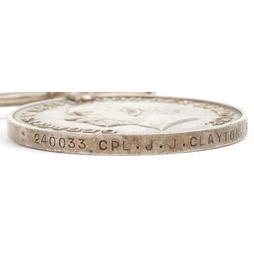 2657 - A British military World War I medal group including Territorial medal awarded to 240033 CPL.J.J.CLA... 