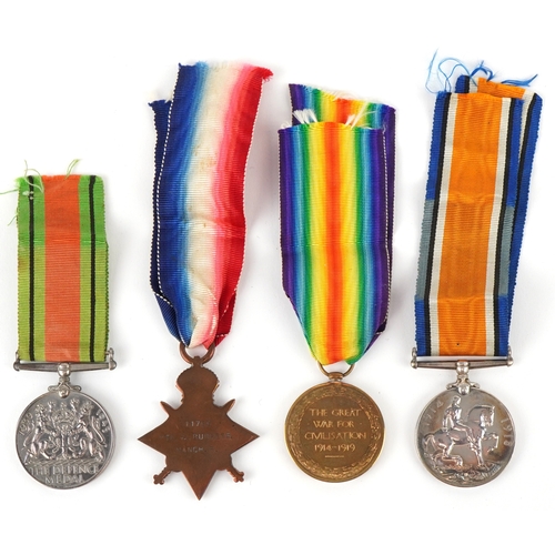 2654 - A British military World War I medal trio with bar, World War II Defence medal and a South Nottingha... 