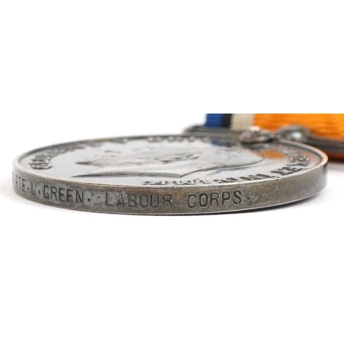 A British military World War I medal pair awarded to 623987 PTE.L.GREEN ...