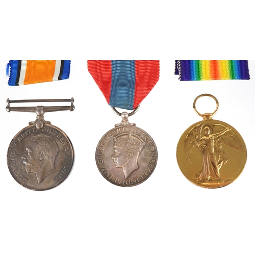 2650 - A British military World War I medal pair and Faithful Service medal awarded to 96424 SPR.HARRY BLOW... 