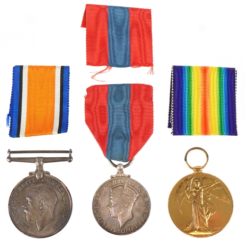 2650 - A British military World War I medal pair and Faithful Service medal awarded to 96424 SPR.HARRY BLOW... 