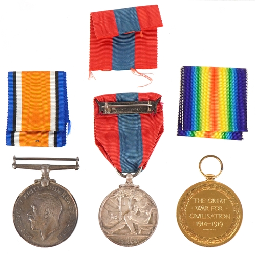 2650 - A British military World War I medal pair and Faithful Service medal awarded to 96424 SPR.HARRY BLOW... 