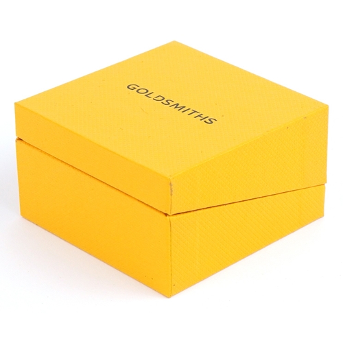 3231 - A pair of as new 9ct gold hoop earrings retailed by Goldsmiths, with box, 2.4cm in diameter, total 1... 