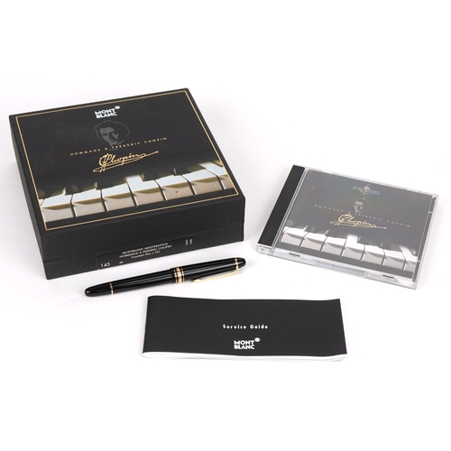 57 - Montblanc Meisterstück, Homage á Frédéric Chopin, a 14ct gold nibbed fountain pen together with a CD... 