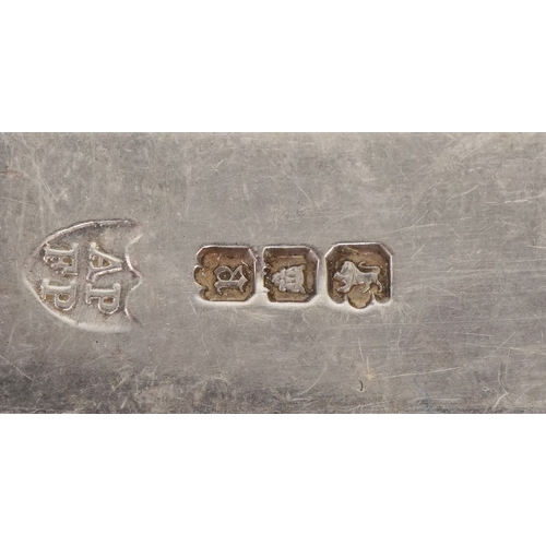 1865 - Five antique silver bladed butter knives and seventeen silver plated skewers in the form of mythical... 