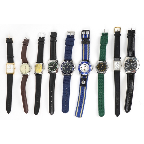 3511 - Nine vintage and later wristwatches including Sekonda and Calcio.
