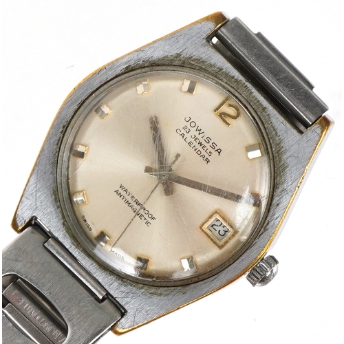 3528 - Jowissa, a vintage gentlemen's manual wind wristwatch with date aperture, the dial 29mm in diameter.
