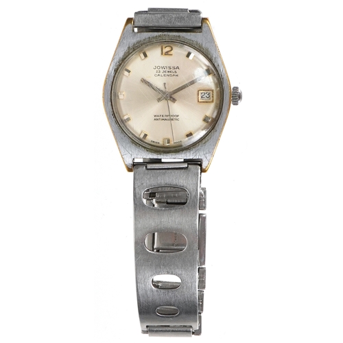 3528 - Jowissa, a vintage gentlemen's manual wind wristwatch with date aperture, the dial 29mm in diameter.