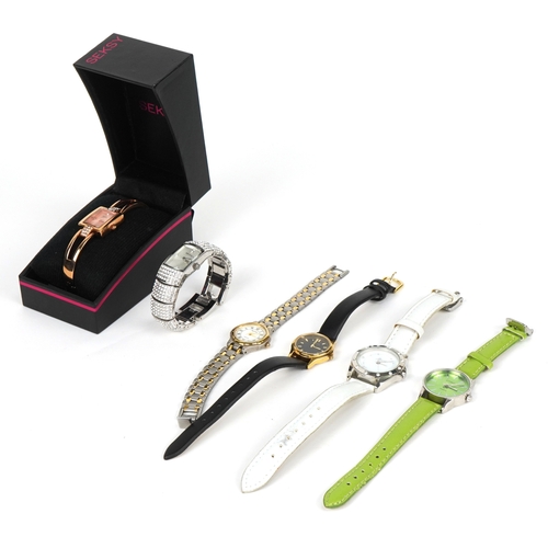 3541 - Six vintage and later ladies wristwatches including Seksy, Sekonda and Accurist.