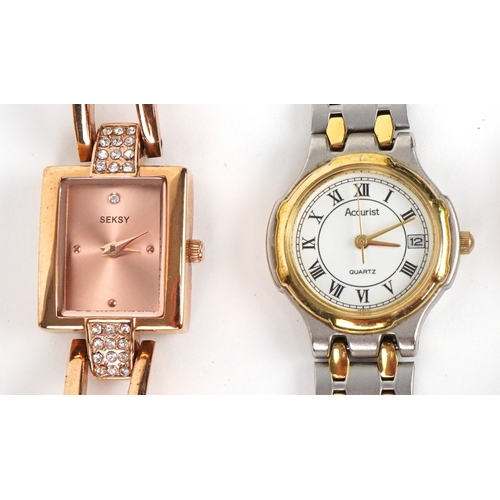 3541 - Six vintage and later ladies wristwatches including Seksy, Sekonda and Accurist.