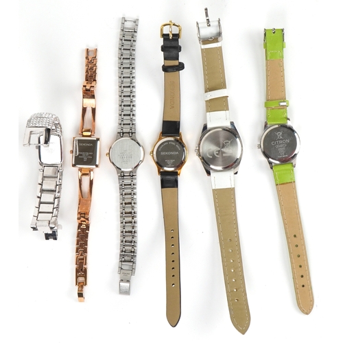 3541 - Six vintage and later ladies wristwatches including Seksy, Sekonda and Accurist.