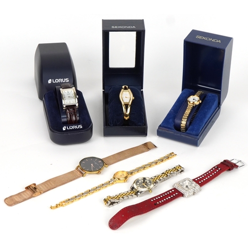 3510 - Seven vintage and later wristwatches including Elie Beaumont, Lorus, Sekonda and Limit.