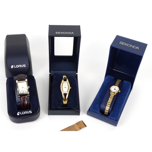 3510 - Seven vintage and later wristwatches including Elie Beaumont, Lorus, Sekonda and Limit.