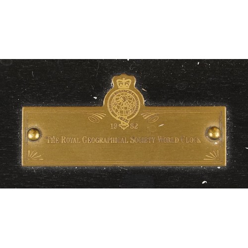 315 - A Franklin Mint Royal Geographical Society world clock, 28cm high, with box.