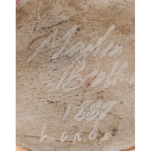 329A - In the manner of Martin Brothers, a studio pottery study of a coiled serpent, signed and dated 1887,... 