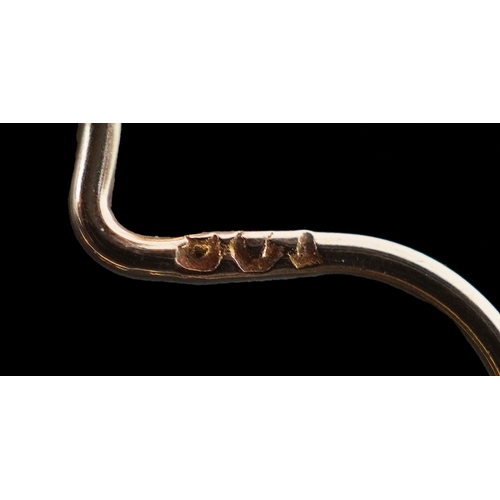 3314 - A pair of 9ct gold cultured pearl earrings, 8.0mm in diameter, total 1.8g.