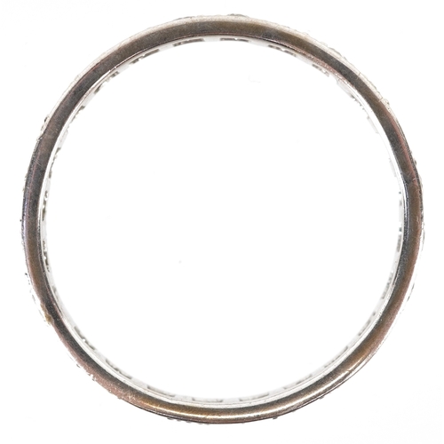 3211 - An 18K white gold diamond eternity ring, size Q, 1.8g.