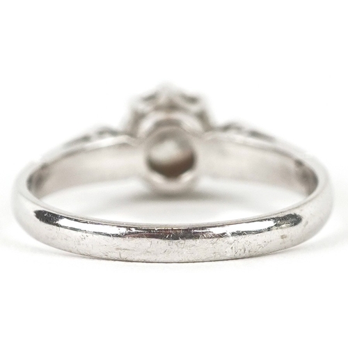 3088 - An 18ct white gold and platinum solitaire ring, the diamond approximately 0.26 carat, size L, 3.2g.