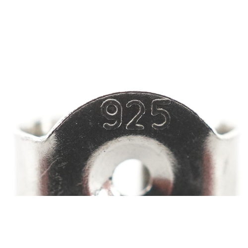 3361 - A pair of silver pink tourmaline stud earrings, 5.8mm high, total 1.1g.