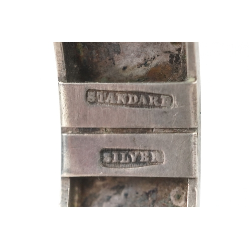 3163 - A Victorian silver bangle with engraved floral decoration, Birmingham 1876 together with a similar e... 