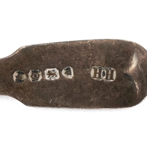 3668 - Two Georgian and later silver caddy spoons, one with shell shaped bowl, the largest 8.5cm in length,... 